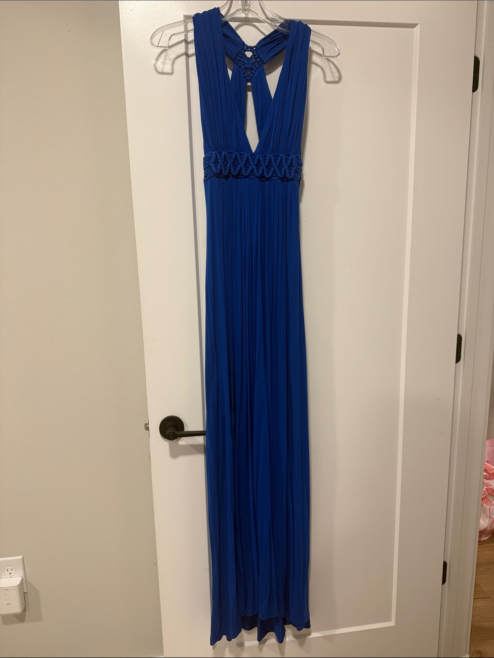 SKY Royal Blue Maxi Dress Braided Detail